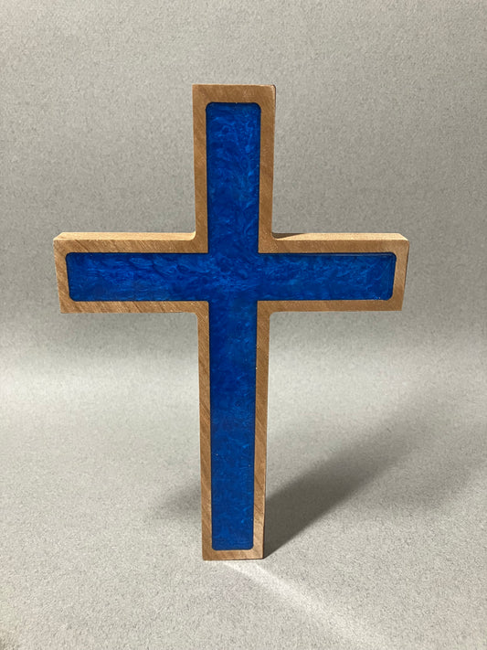 Cherry wood blue cross