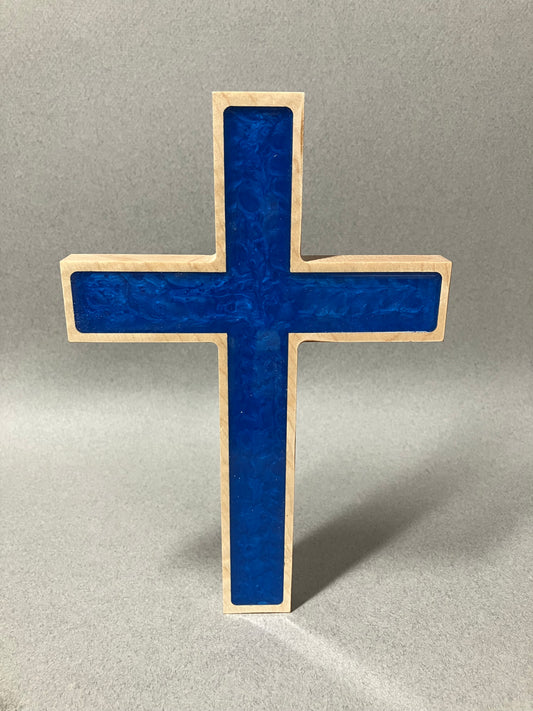 Maple wood blue cross