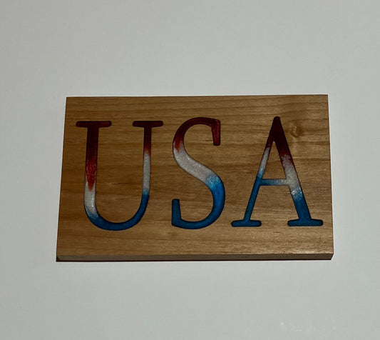 Alder wood USA magnet