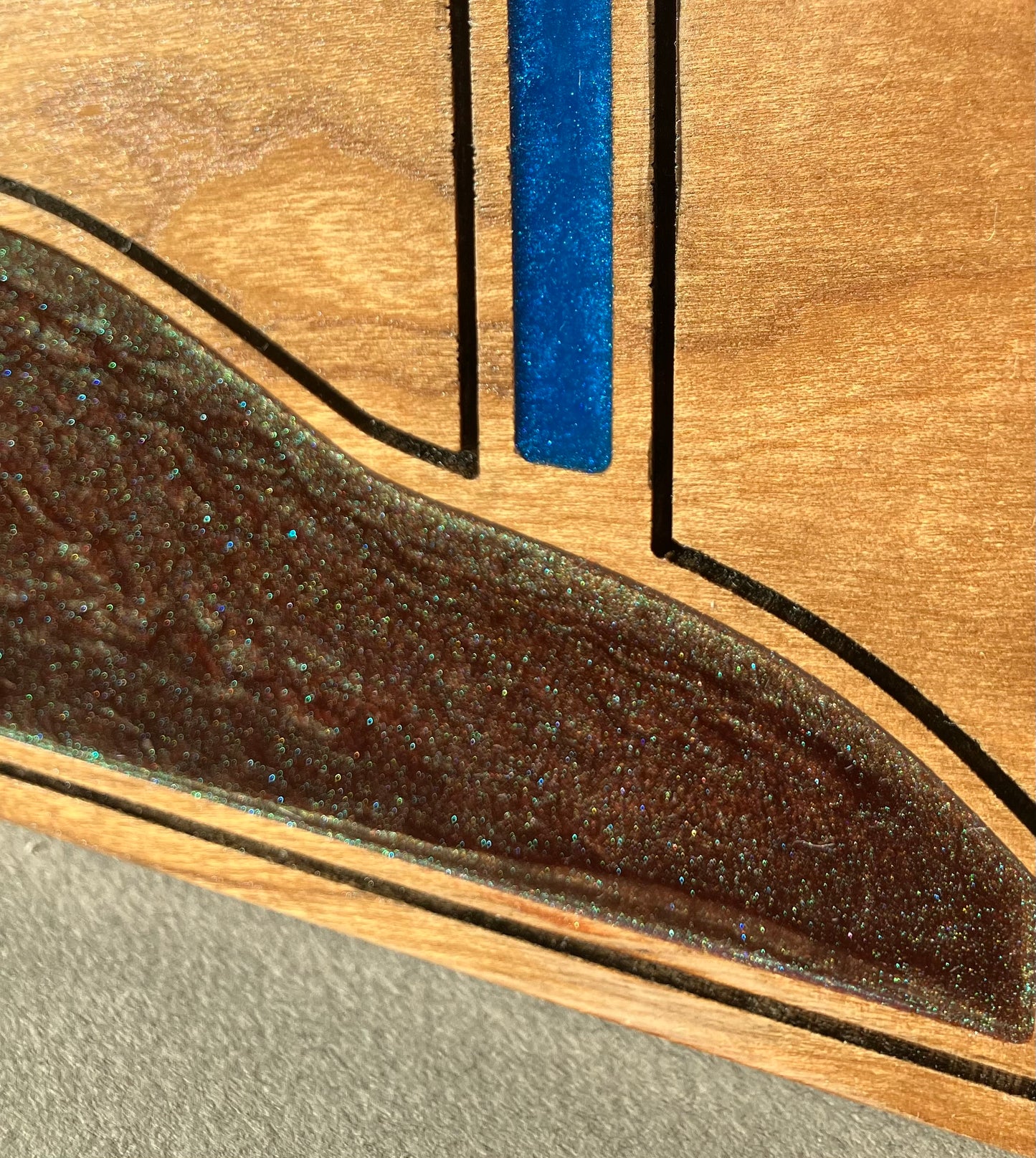 The three crosses on a hill in blue.